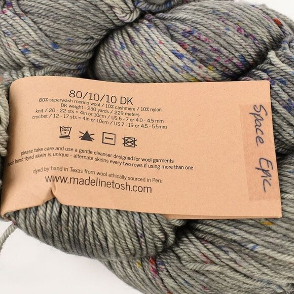MadelineTosh 80/10/10 DK Yarn 2 Skeins SW Merino Cashmere Nylon Space Epic - Picture 3 of 3